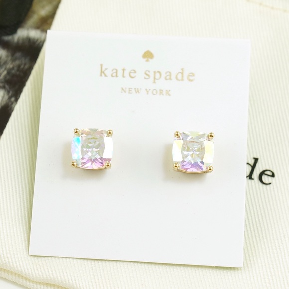 Kate spade square mini stud earrings aurora AB